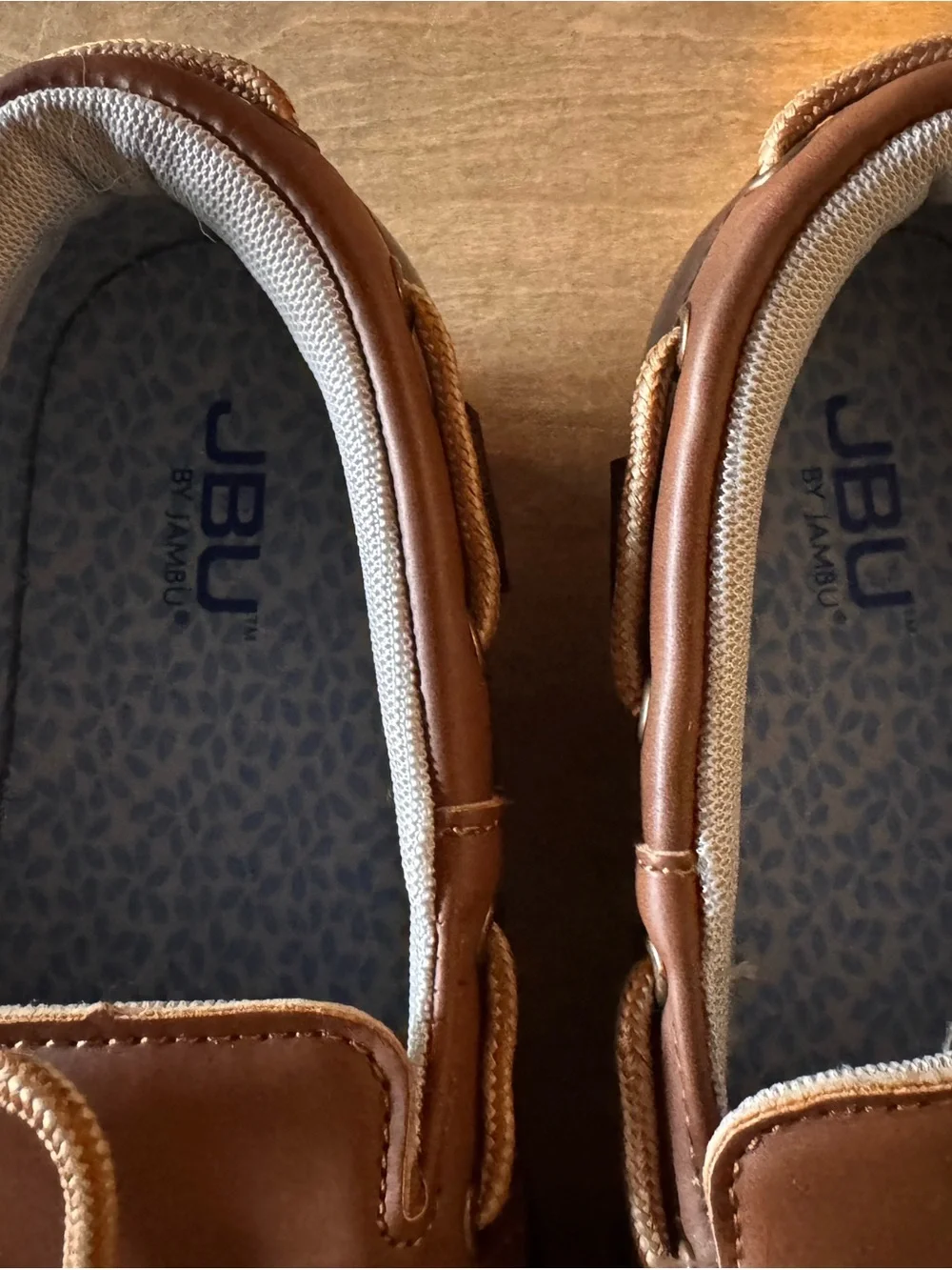 JBU Women’s Brown and Navy Duck-Style Slip-On Shoes Garden Shoes Rubber